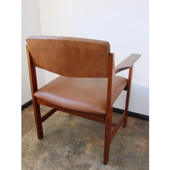 fotel skórzany retro palisander